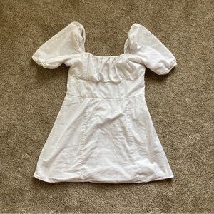 White Puff Sleeve Dress